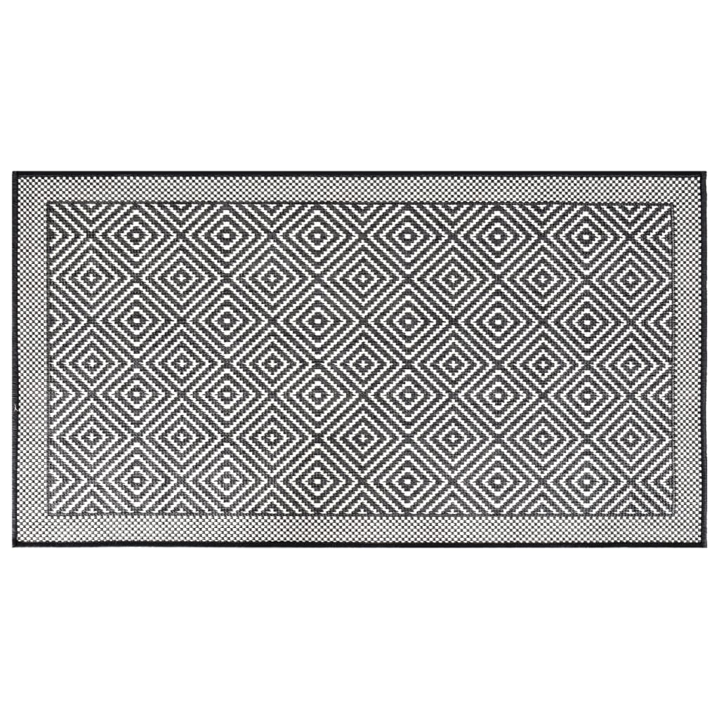 Buitenkleed omkeerbaar 100x200 cm grijs en wit