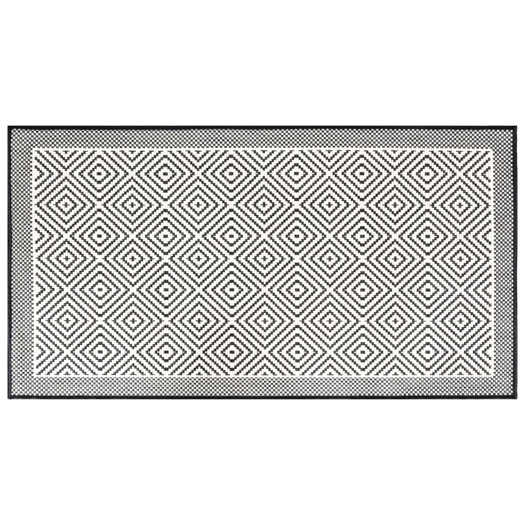 Buitenkleed omkeerbaar 100x200 cm grijs en wit