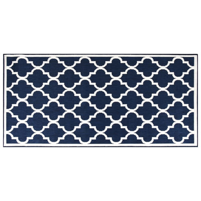 Buitenkleed omkeerbaar 80x150 cm marineblauw en wit
