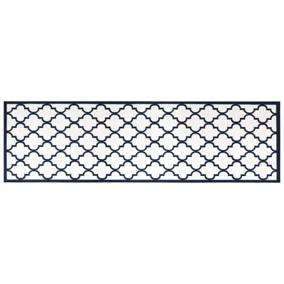 Buitenkleed omkeerbaar 80x250 cm marineblauw en wit