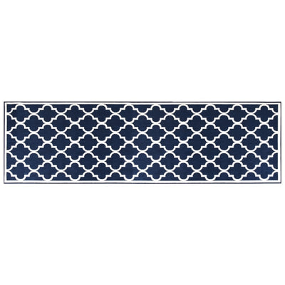 Buitenkleed omkeerbaar 80x250 cm marineblauw en wit