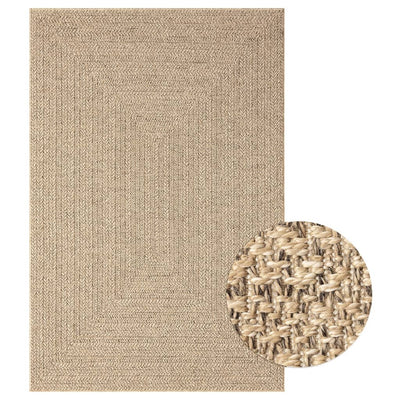 Vloerkleed 140x200 cm voor binnen en buiten jute look