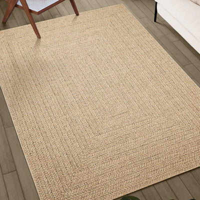 Vloerkleed 140x200 cm voor binnen en buiten jute look