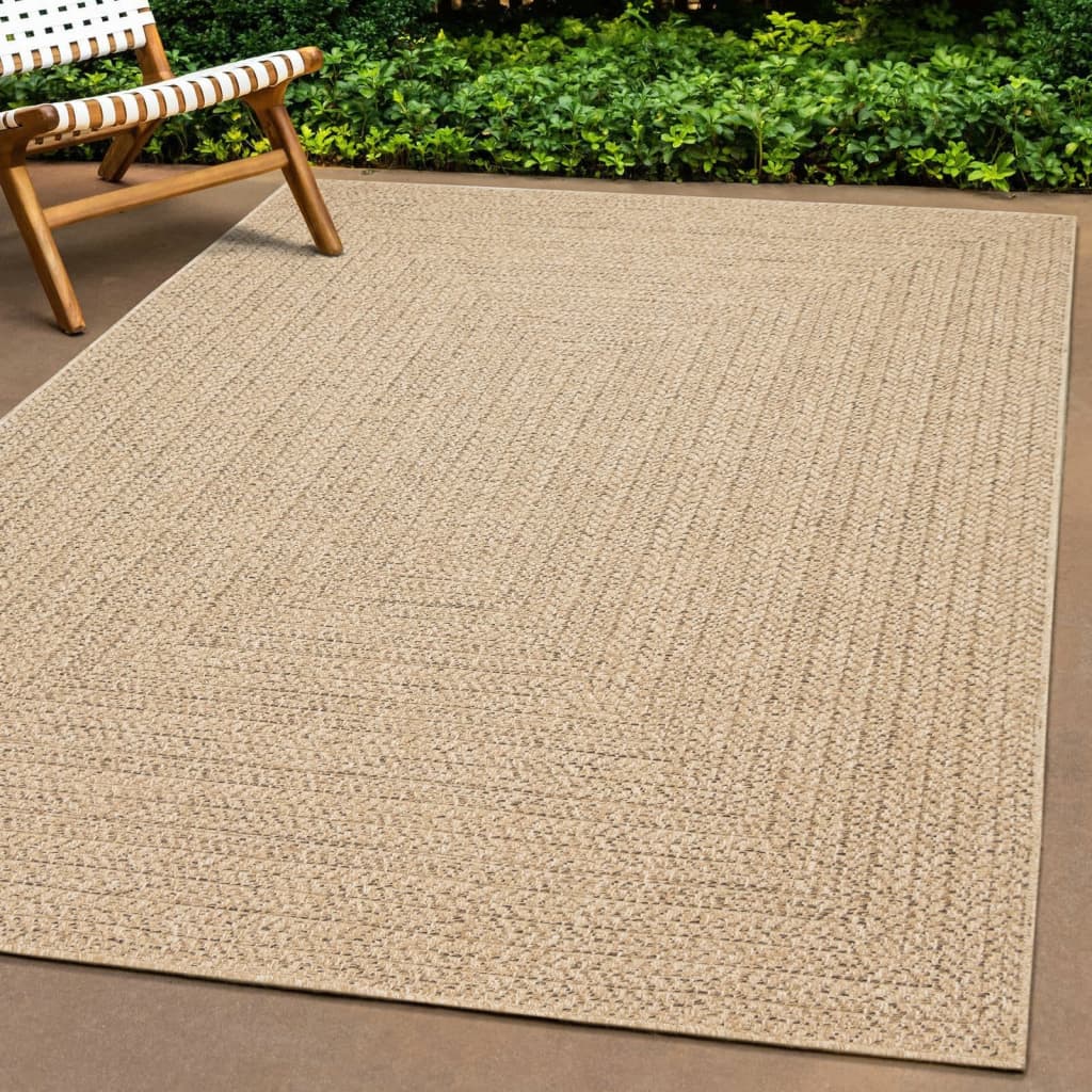 Vloerkleed 140x200 cm voor binnen en buiten jute look