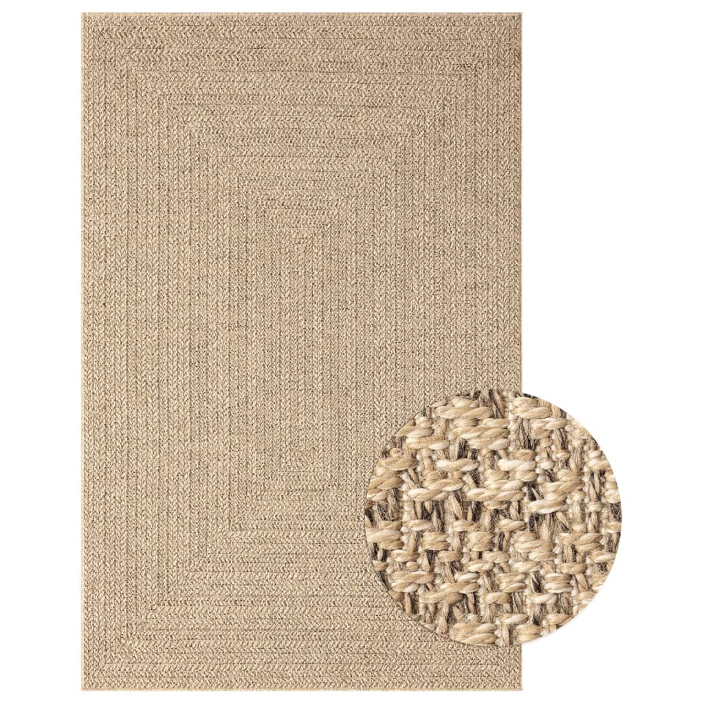 Vloerkleed 160x230 cm voor binnen en buiten jute look