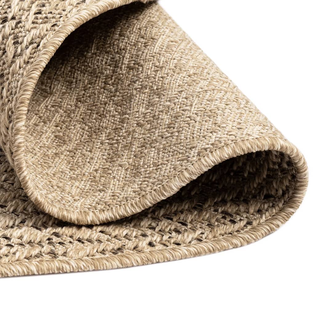 Vloerkleed 160 cm voor binnen en buiten jute look