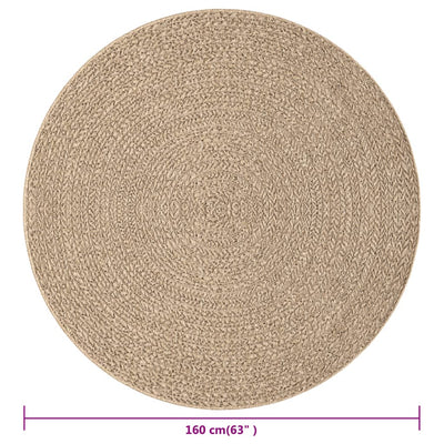Vloerkleed 160 cm voor binnen en buiten jute look