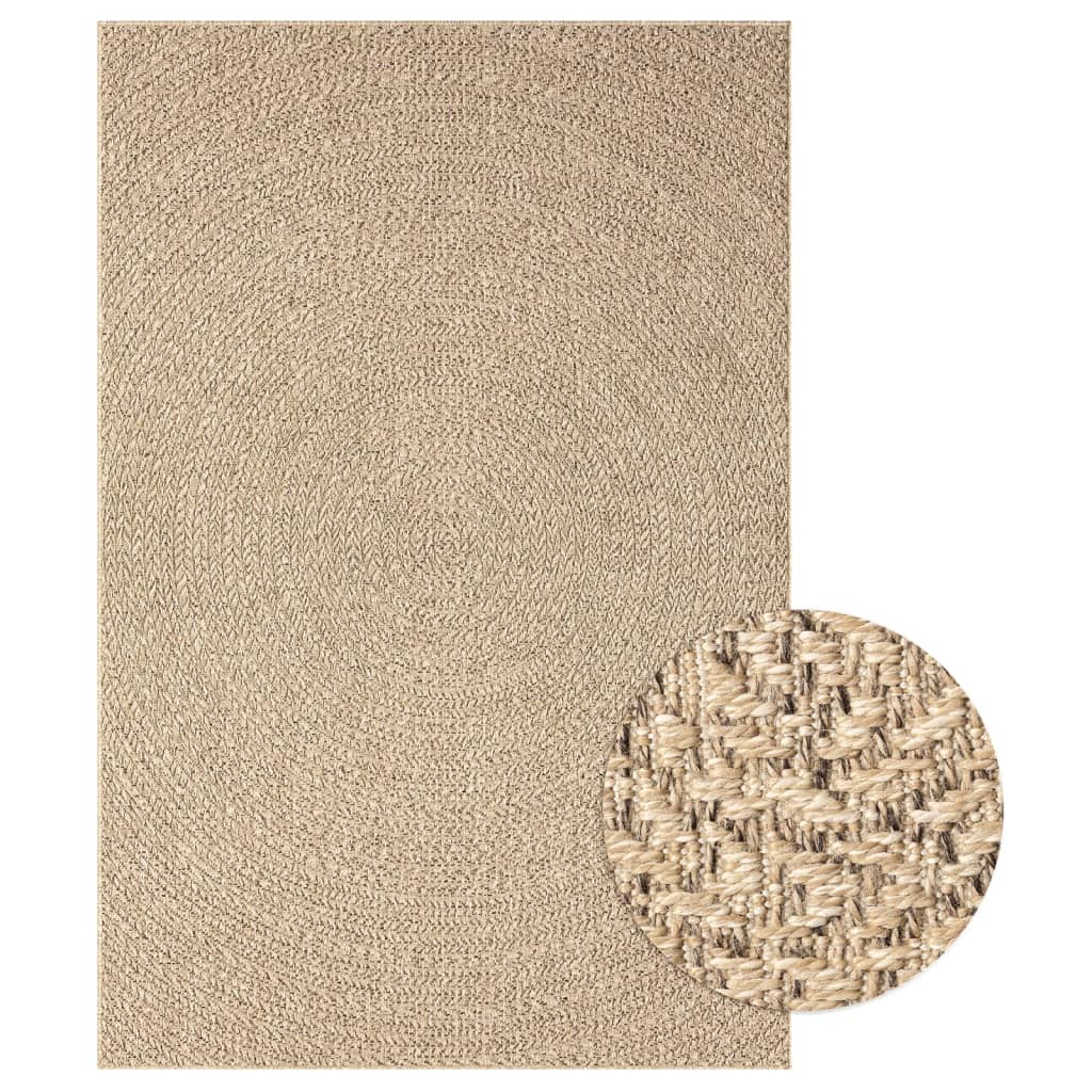 Vloerkleed 120x170 cm voor binnen en buiten jute look
