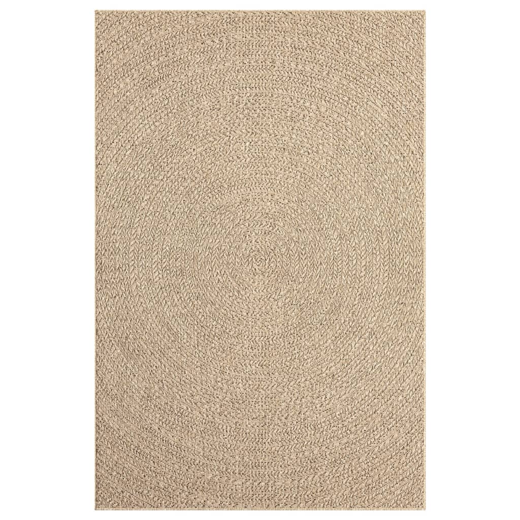 Vloerkleed 140x200 cm voor binnen en buiten jute look